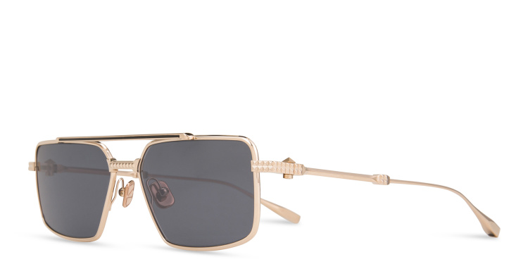 Shop VALENTINO Unisex Aviator Sunglasses in Gold online.