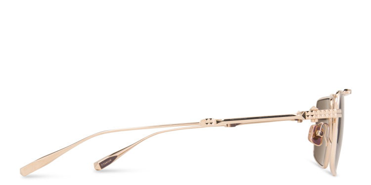 Shop VALENTINO Unisex Aviator Sunglasses in Gold online.