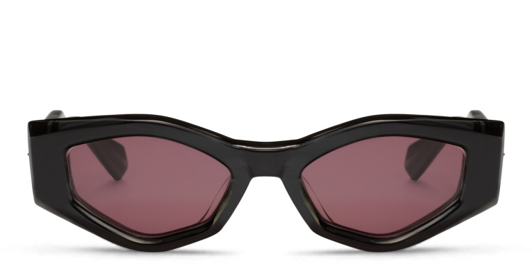 Shop VALENTINO Irregular Sunglasses in Black online.