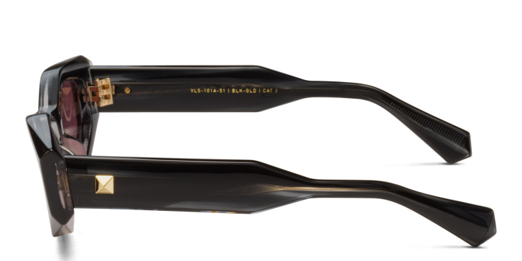 Shop VALENTINO Irregular Sunglasses in Black online.