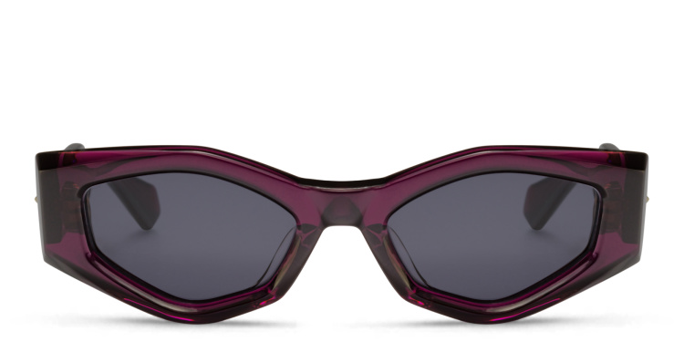 Shop VALENTINO Irregular Sunglasses in Purple online.