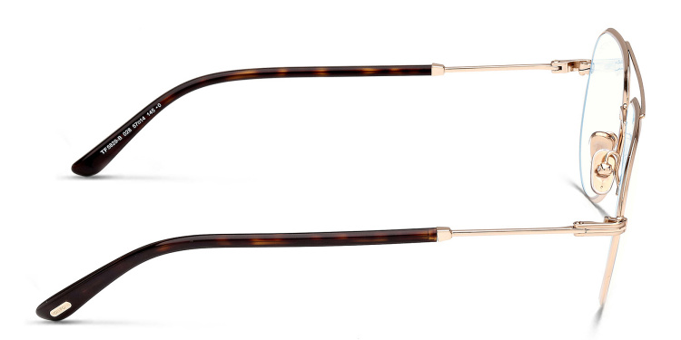 Shop TOM FORD Wide Pilot Eyeglasses in Gold online.