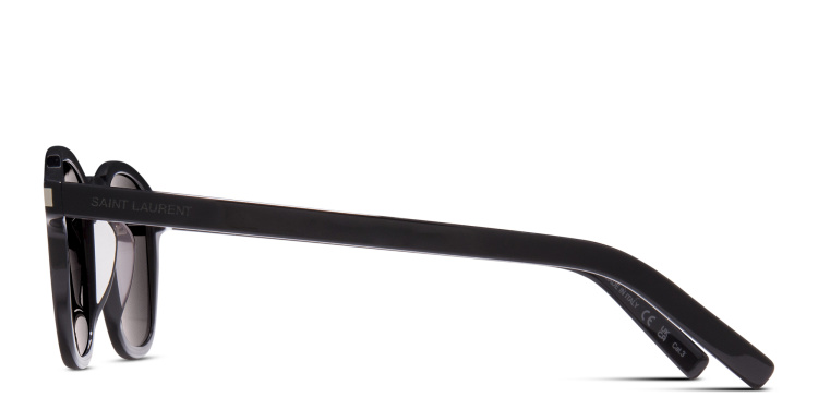 تسوق نظارات شمسية دائرية سان لوران بلون أسود أونلاين.