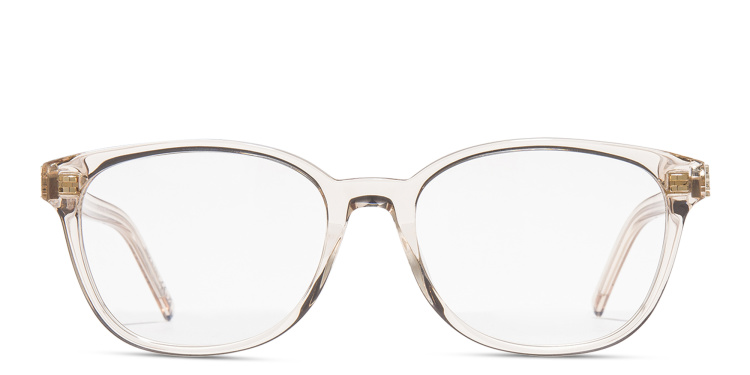 Shop SAINT LAURENT Square Eyeglasses in Nude online.