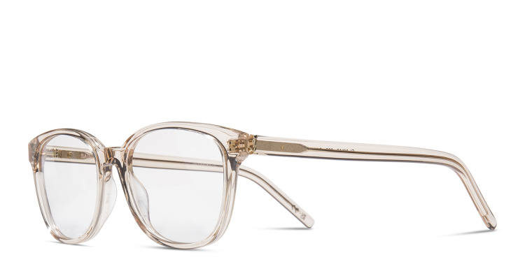 Shop SAINT LAURENT Square Eyeglasses in Nude online.