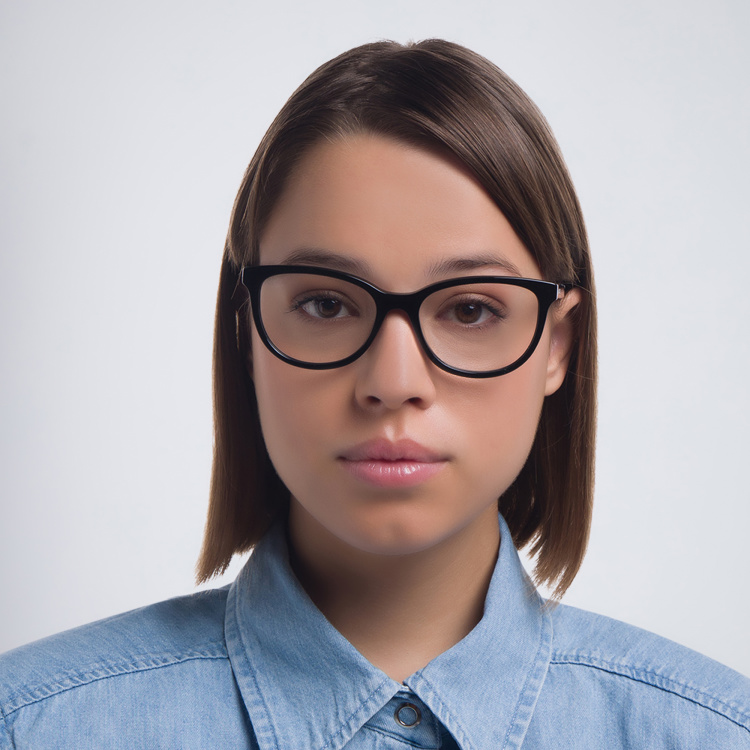 Shop SAINT LAURENT Cat-Eye Eyeglasses in Black online.