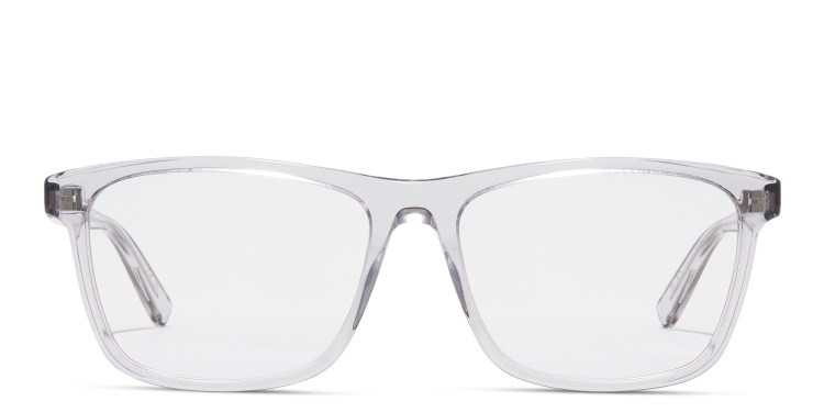 Shop SAINT LAURENT Wide Rectangle Eyeglasses in Grey online.