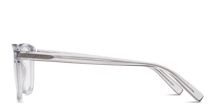 Shop SAINT LAURENT Wide Rectangle Eyeglasses in Grey online.