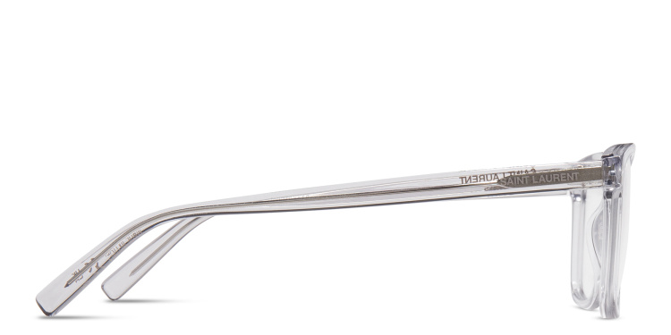 Shop SAINT LAURENT Wide Rectangle Eyeglasses in Grey online.
