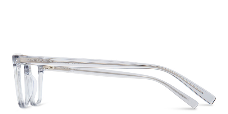 Shop SAINT LAURENT Wide Rectangle Eyeglasses in Grey online.