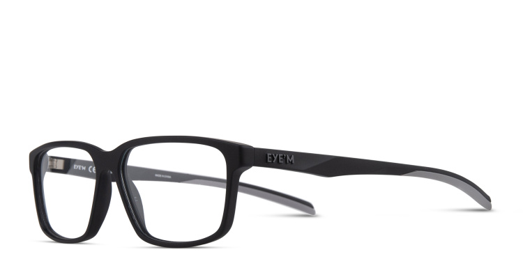 Shop EYE'M Wide Rectangle Eyeglasses in Black online.