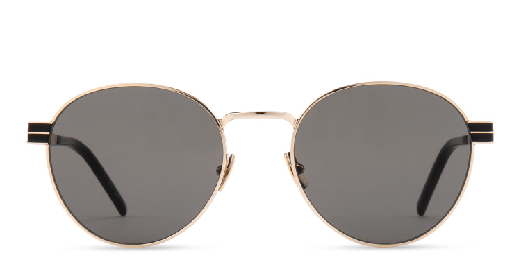 Shop BURBERRY Unisex Round Sunglasses in Gold online.
