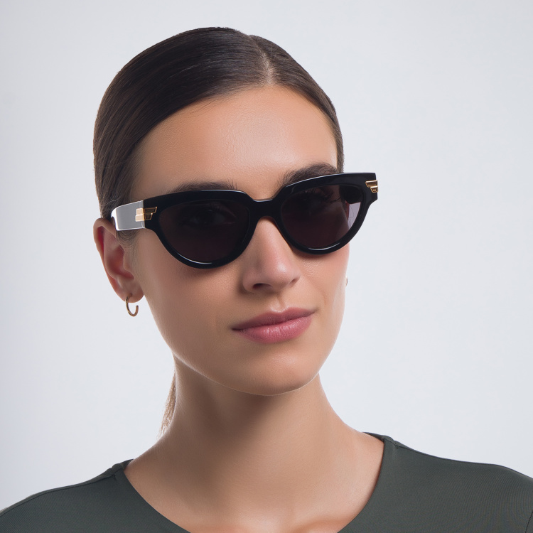 Shop BOTTEGA VENETA Cat-Eye Sunglasses in Black online.