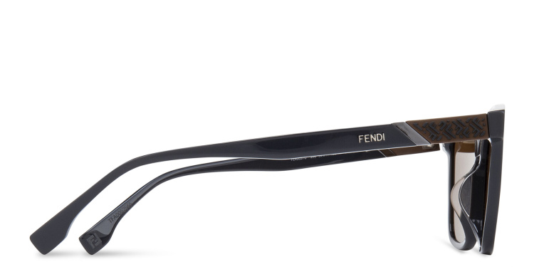 Shop FENDI Diagonal Square Sunglasses in Grey online.