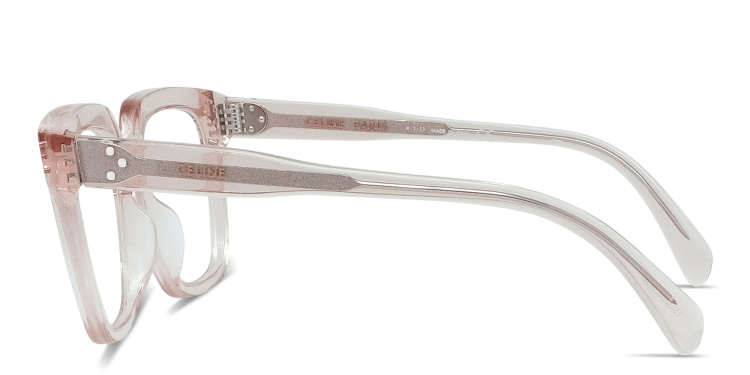 تسوق نظارات طبية مربّعة واسعة مزيّنة بثلاث نقاط سيلين بلون زهري أونلاين.