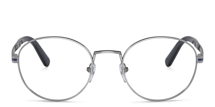 Shop BVLGARI Round Eyeglasses in Gunmetal online.
