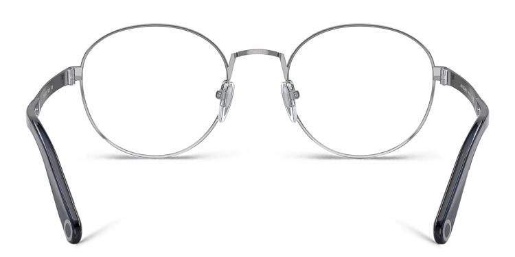 Shop BVLGARI Round Eyeglasses in Gunmetal online.