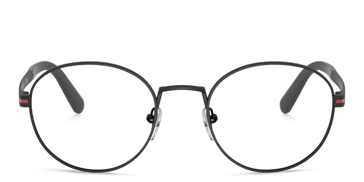 Shop BVLGARI Round Eyeglasses in Black online.