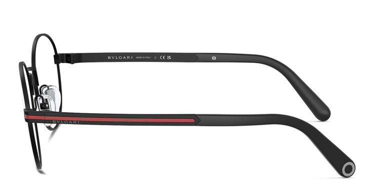Shop BVLGARI Round Eyeglasses in Black online.