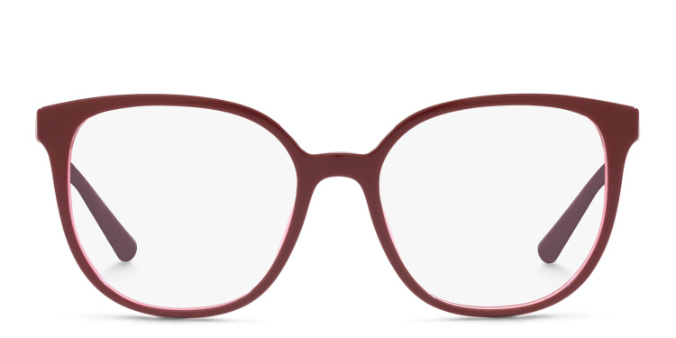 Shop BVLGARI Cat-Eye Eyeglasses in Red online.