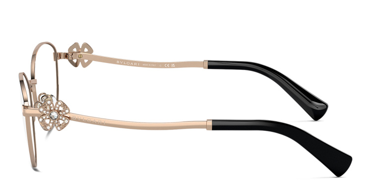 Shop BVLGARI Round Eyeglasses in Black online.