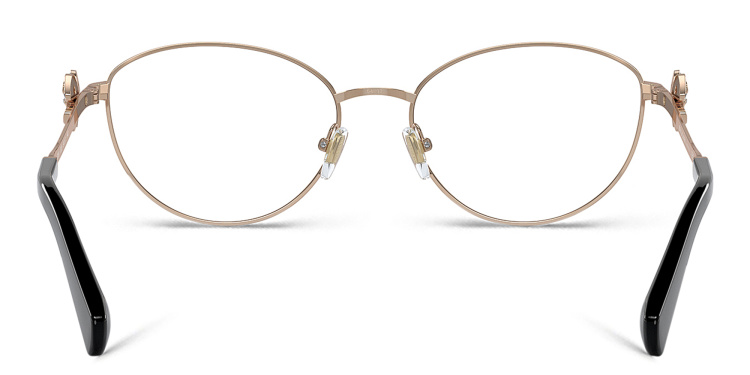 Shop BVLGARI Round Eyeglasses in Black online.