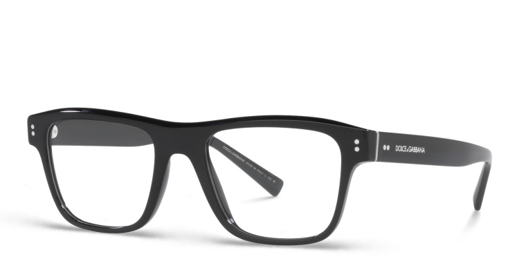 Shop Dolce & Gabbana Square Eyeglasses in Black online.