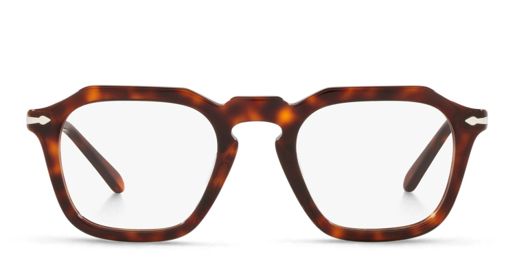 Shop PERSOL Unisex Square Eyeglasses in Havana online.