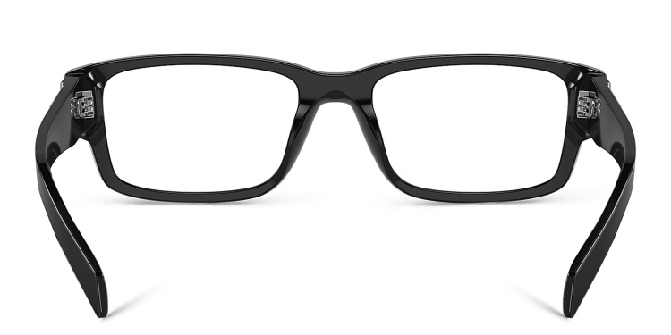 Shop PRADA Wide Rectangle Eyeglasses in Black online.