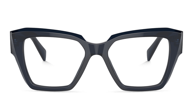 تسوق نظارات طبية مربّعة بشعار المثلّث برادا بلون أزرق أونلاين.