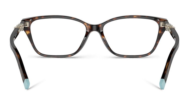 Shop TIFFANY Wide Rectangle Eyeglasses in Havana online.