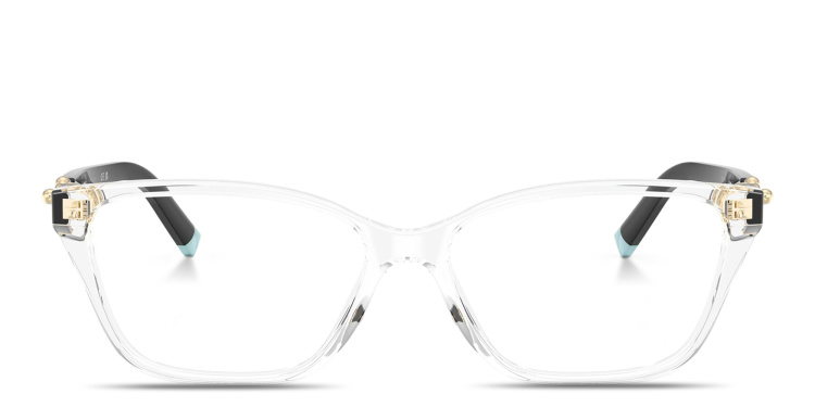 Shop TIFFANY Tiffany HardWear Wide Rectangle Eyeglasses in Clear online.