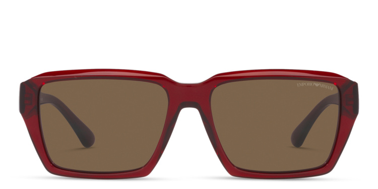 تسوق نظارات شمسية مستطيلة امبوريو أرماني بلون أحمر أونلاين.