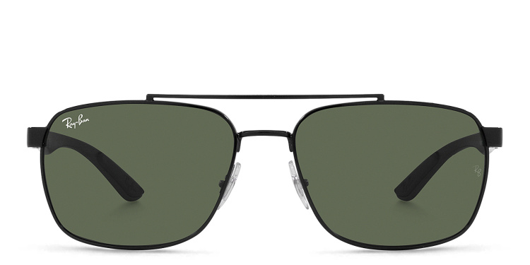 Shop Ray-Ban Rectangle Sunglasses in Black online.
