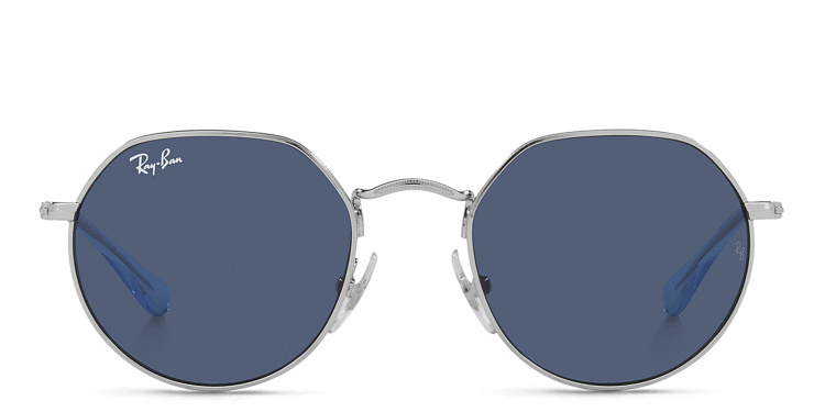 Shop Ray-Ban Junior Jack Kids Irregular Sunglasses in Silver online.