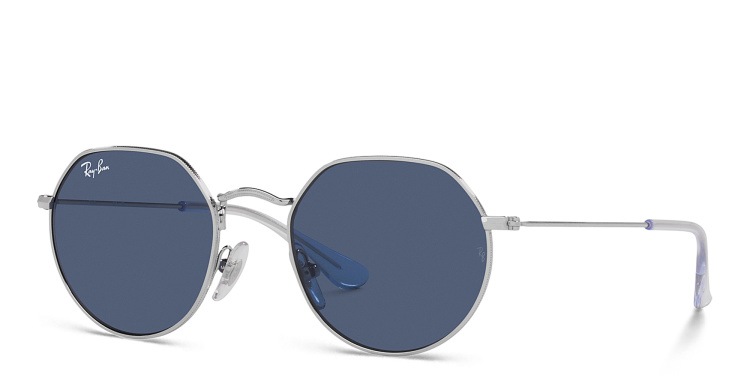 Shop Ray-Ban Junior Jack Kids Irregular Sunglasses in Silver online.