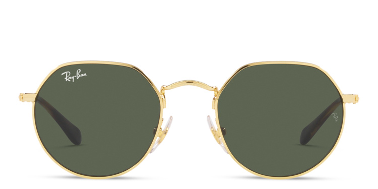 Shop Ray-Ban Junior Jack Kids Irregular Sunglasses in Gold online.