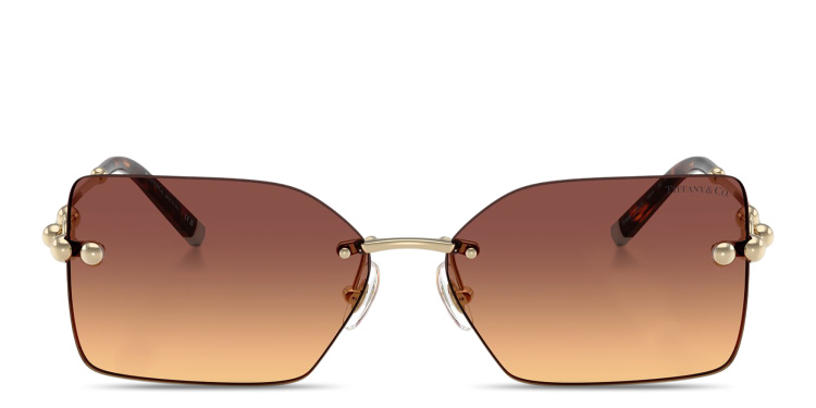 تسوق نظارات شمسية تيفاني هاردوير مستطيلة بدون إطار تيفاني أند كو بلون ذهبي أونلاين.