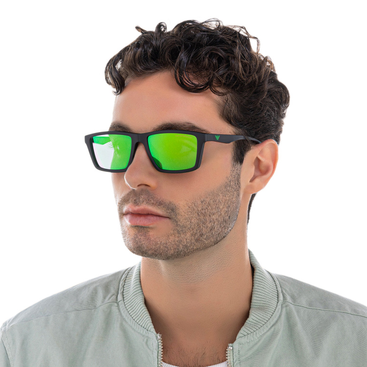 Shop Emporio Armani Wide Rectangle Eyeglasses in Black online.