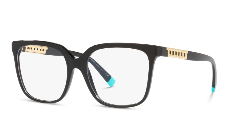 Shop TIFFANY Square Eyeglasses in Black online.