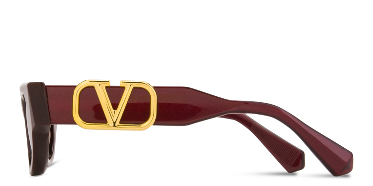 Shop VALENTINO V-Due Cat-Eye Sunglasses in Burgundy online.