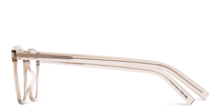 Shop SAINT LAURENT Unisex Round Eyeglasses in Beige online.