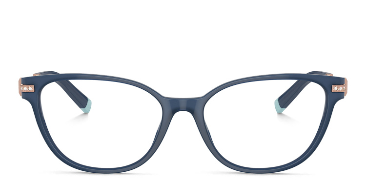 Shop TIFFANY T Motif Cat-Eye Eyeglasses in Blue online.