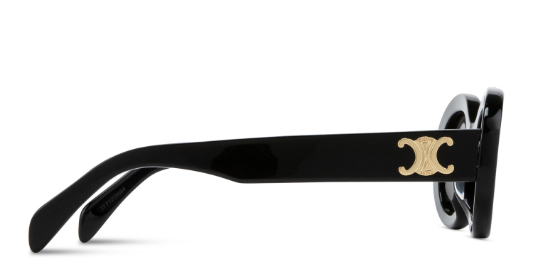 Shop CELINE Triomphe Oval Sunglasses in Black online.