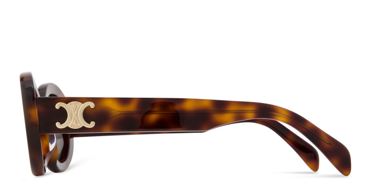 Shop CELINE Triomphe Oval Sunglasses in Havana online.