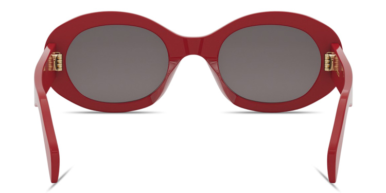 Shop CELINE Triomphe Oval Sunglasses in Red online.