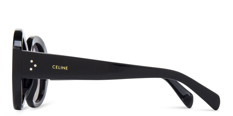 تسوق نظارات شمسية دائرية مزيّنة بثلاث نقاط سيلين بلون أسود أونلاين.