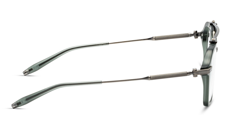 Shop AKONI Unisex Aviator Eyeglasses in Green online.