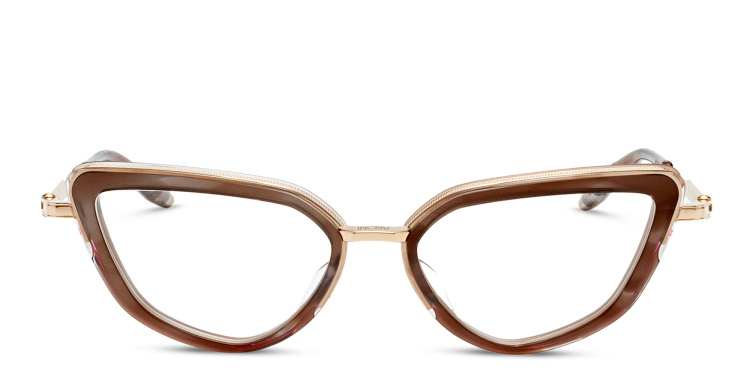 Shop AKONI Cat-Eye Eyeglasses in Brown online.