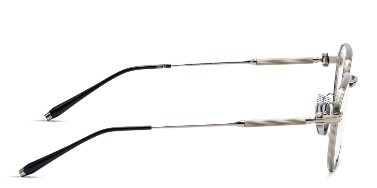 Shop AKONI Unisex Round Eyeglasses in Silver online.